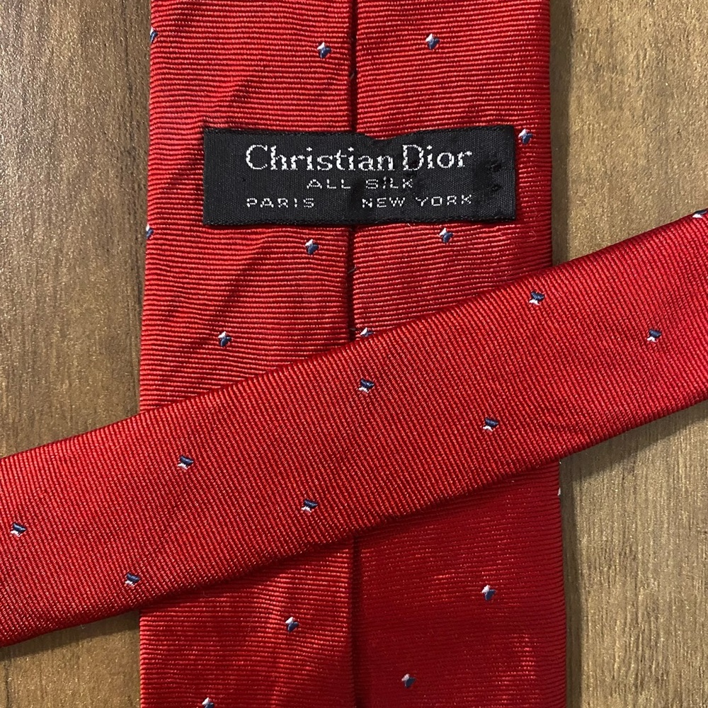 Christian Dior Red Silk Tie